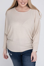 Load image into Gallery viewer, Plus Ribbed Batwing Long Sleeve Boat Neck Sweater
