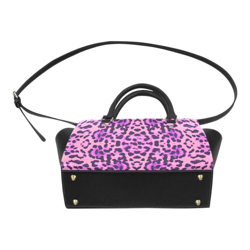 Ti Amo I love you - Exclusive Brand - Can Can & Medium Plum Jaguar Spots - Classic Shoulder Handbag