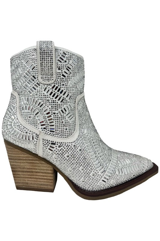 MAZE-Rhinestone,Western Boots