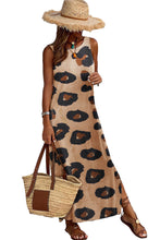 Load image into Gallery viewer, Womens - Leopard Split Open Back Sleeveless Maxi Dress - Sizes S-XL
