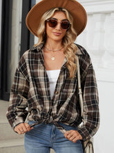 Load image into Gallery viewer, Plaid Collared Neck Long Sleeve Shirt
