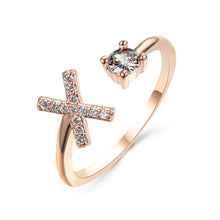Load image into Gallery viewer, Womens New Design Adjustable 26 Initial Letter Ring Fashion Simple Elegant Jewelry
