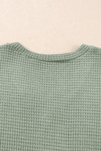 Load image into Gallery viewer, Mist Green V Neck Petal Sleeve Waffle Knit T-Shirt
