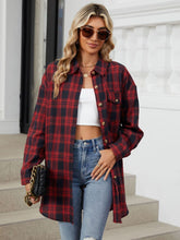 Load image into Gallery viewer, Plaid Collared Neck Long Sleeve Shirt
