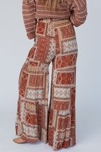 Load image into Gallery viewer, Brown Boho Aztec Print Tiered Palazzo Pants
