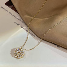 Load image into Gallery viewer, Womens Retro Magnetic Folding Heart Shaped Four Leaf Clover Pendant Necklace Love Clavicle Chain Choker - Jewelry
