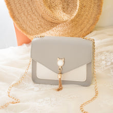 Load image into Gallery viewer, Small Messenger Cute Cat Tassel Decoration Chain One Shoulder Small Square Casual Messenger Bag
