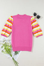 Load image into Gallery viewer, Contrast Half Sleeve Knit Top
