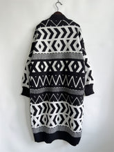 Load image into Gallery viewer, Geometric Button Front Longline Cardigan
