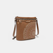 Load image into Gallery viewer, Nicole Lee USA Metallic Stitching Embroidery Inlaid Rhinestone Crossbody Bag
