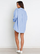 Load image into Gallery viewer, Striped Dropped Shoulder Shirt and Shorts Set
