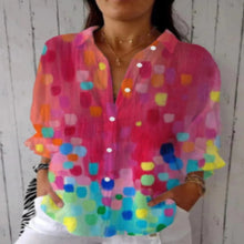 Load image into Gallery viewer, Womens Floral Print Long-sleeved Casual Button Top
