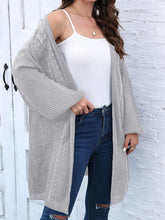 Load image into Gallery viewer, Cable-Knit Open Front Long Sleeve Cardigan
