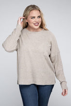 Load image into Gallery viewer, Plus Ribbed Brushed Melange Hacci Sweater
