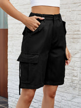 Load image into Gallery viewer, High Waist Denim Shorts with Pockets
