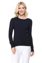 Load image into Gallery viewer, Crew Neck Long Sleeve Light Basic Casual Knit Top
