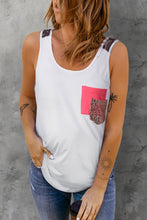 Load image into Gallery viewer, Printed Color Block Pocket Patch Tank
