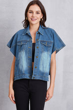 Load image into Gallery viewer, Pocketed Button Up Short Sleeve Denim Top
