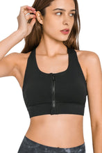 Load image into Gallery viewer, Zip Up Racerback Sports Bra
