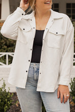 Load image into Gallery viewer, Plus Size Snap Down Dropped Shoulder Jacket
