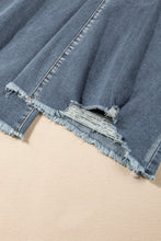 Load image into Gallery viewer, Dusk Blue Vintage Light Wash Ripped Raw Edge Flare Jeans
