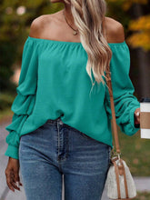 Load image into Gallery viewer, Ruched Off-Shoulder Long Sleeve Blouse
