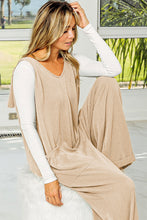 Load image into Gallery viewer, Parchment Corded Tie Straps V Neck Wide Leg Jumpsuit
