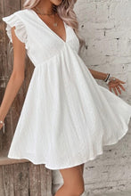 Load image into Gallery viewer, Eyelet Ruffled Cap Sleeve Mini Dress
