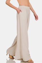 Load image into Gallery viewer, Zenana Pleated Linen Blend Wide Leg Pants
