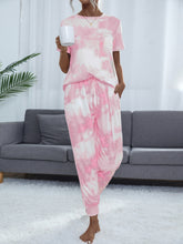 Load image into Gallery viewer, Tie-Dye Round Neck Short Sleeve Top and Pants
