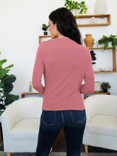 Load image into Gallery viewer, Ruched Mock Neck Long Sleeve T-Shirt
