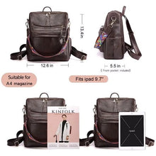 Load image into Gallery viewer, Womens Backpack Purse Fashion School Multipurpose Designer Satchel PU Leather Handbag Shoulder Bag
