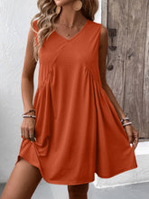 Load image into Gallery viewer, Ruched V-Neck Sleeveless Mini Dress
