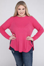 Load image into Gallery viewer, Plus Melange Baby Waffle Long Sleeve Top
