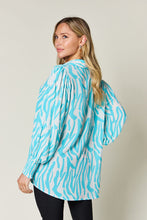 Load image into Gallery viewer, Double Take Full Size Printed Smocked Long Sleeve Blouse
