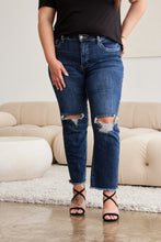 Load image into Gallery viewer, RFM Crop Dylan Plus Size Tummy Control Distressed High Waist Raw Hem Jeans
