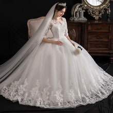 Load image into Gallery viewer, Bridal Lace Shoulder Slimming Long Sleeve Lace Bridal Gown
