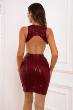 Load image into Gallery viewer, Sequin Cutout Sleeveless Dress
