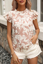 Load image into Gallery viewer, Printed Ruffled Cap Sleeve Blouse
