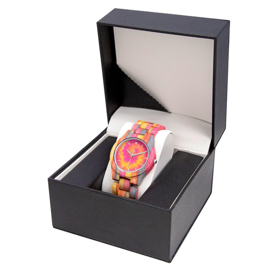 Ti Amo I love you - Exclusive Brand  - Camouflage Wooden Watch - Grey & Pink