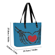 Load image into Gallery viewer, Ti Amo I love you - Exclusive Brand  - Nice Blue - Skeleton Hands with Heart  - Women&#39;s PU Leather Handbag
