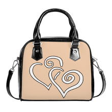 Load image into Gallery viewer, Ti Amo I love you - Exclusive Brand - Deep Peach - Double White Heart - Shoulder Handbag
