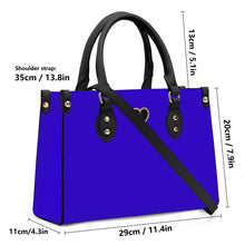 Load image into Gallery viewer, Ti Amo I love you - Exclusive Brand - Violet Blue - Luxury Womens PU Tote Bag - Black Straps
