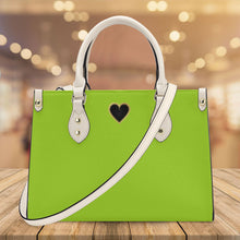 Load image into Gallery viewer, Ti Amo I love you - Exclusive Brand - Kiwi Green - Luxury Womens PU Tote Bag - Cream Straps
