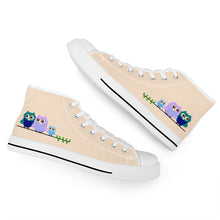 Load image into Gallery viewer, Ti Amo I love you - Exclusive Brand - Oasis - 3 Owls - High-Top Canvas Shoes - White Soles
