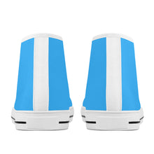 Load image into Gallery viewer, Ti Amo I love you - Exclusive Brand - Medium Cyan Blue -  High-Top Canvas Shoes - White Soles
