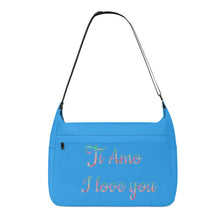 Load image into Gallery viewer, Ti Amo I love you - Exclusive Brand - Picton Blue 2 - Pastel Lettering -  Journey Computer Shoulder Bag
