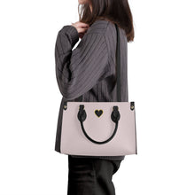 Load image into Gallery viewer, Ti Amo I love you - Exclusive Brand - Oyster Pink - Luxury Womens PU Tote Bag - Black Straps
