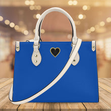 Load image into Gallery viewer, Ti Amo I love you - Exclusive Brand - Sapphire Blue - Luxury Womens PU Tote Bag - Cream Straps
