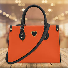 Load image into Gallery viewer, Ti Amo I love you - Exclusive Brand - Orange - Luxury Womens PU Tote Bag - Black Straps
